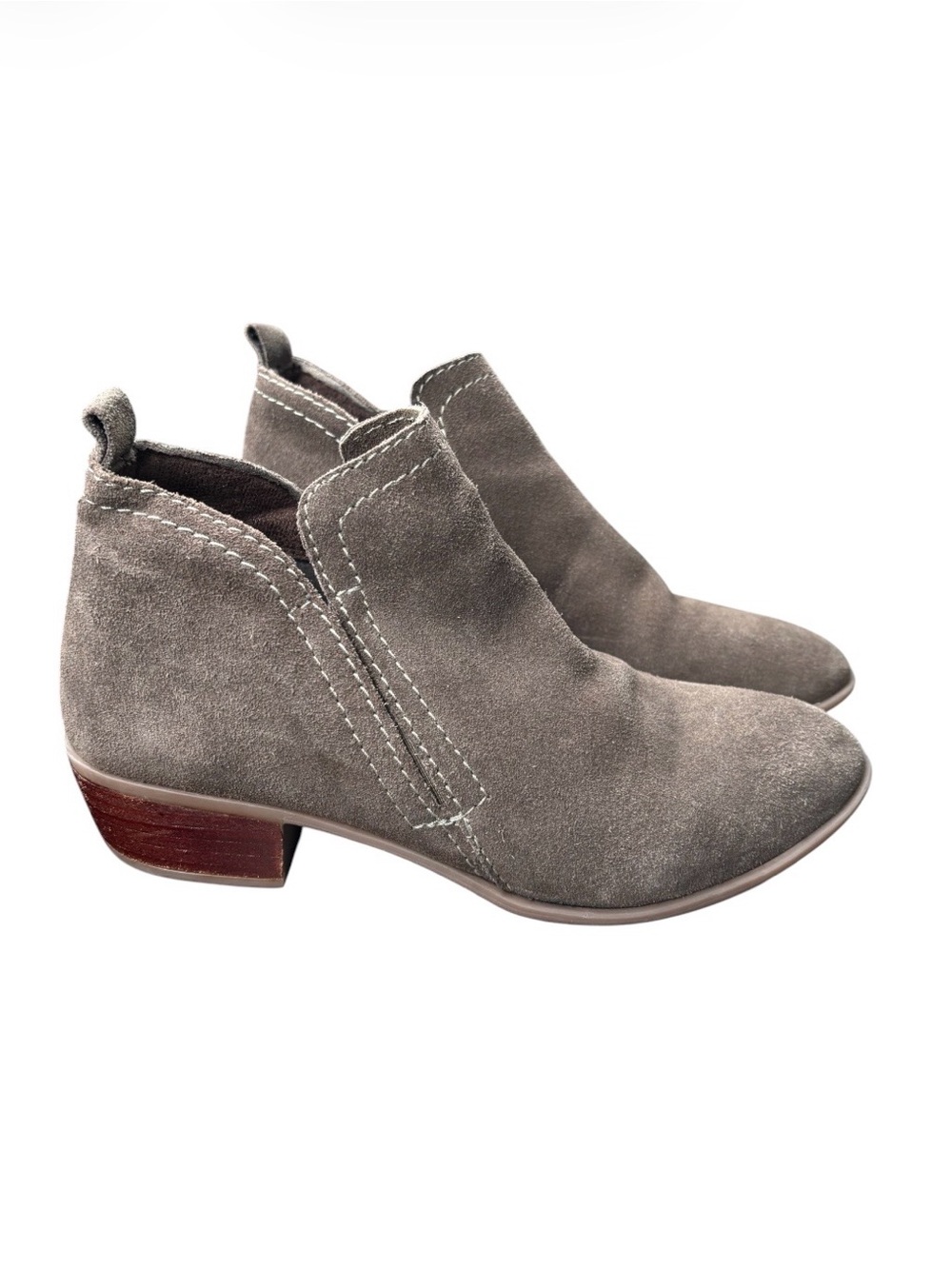 Women's Taupe Suede Ankle Booties - Brand: Diba